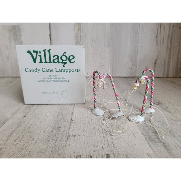 Dept 56 52621 Candy Cane Lampposts village accessory xmas - Picture 1 of 6